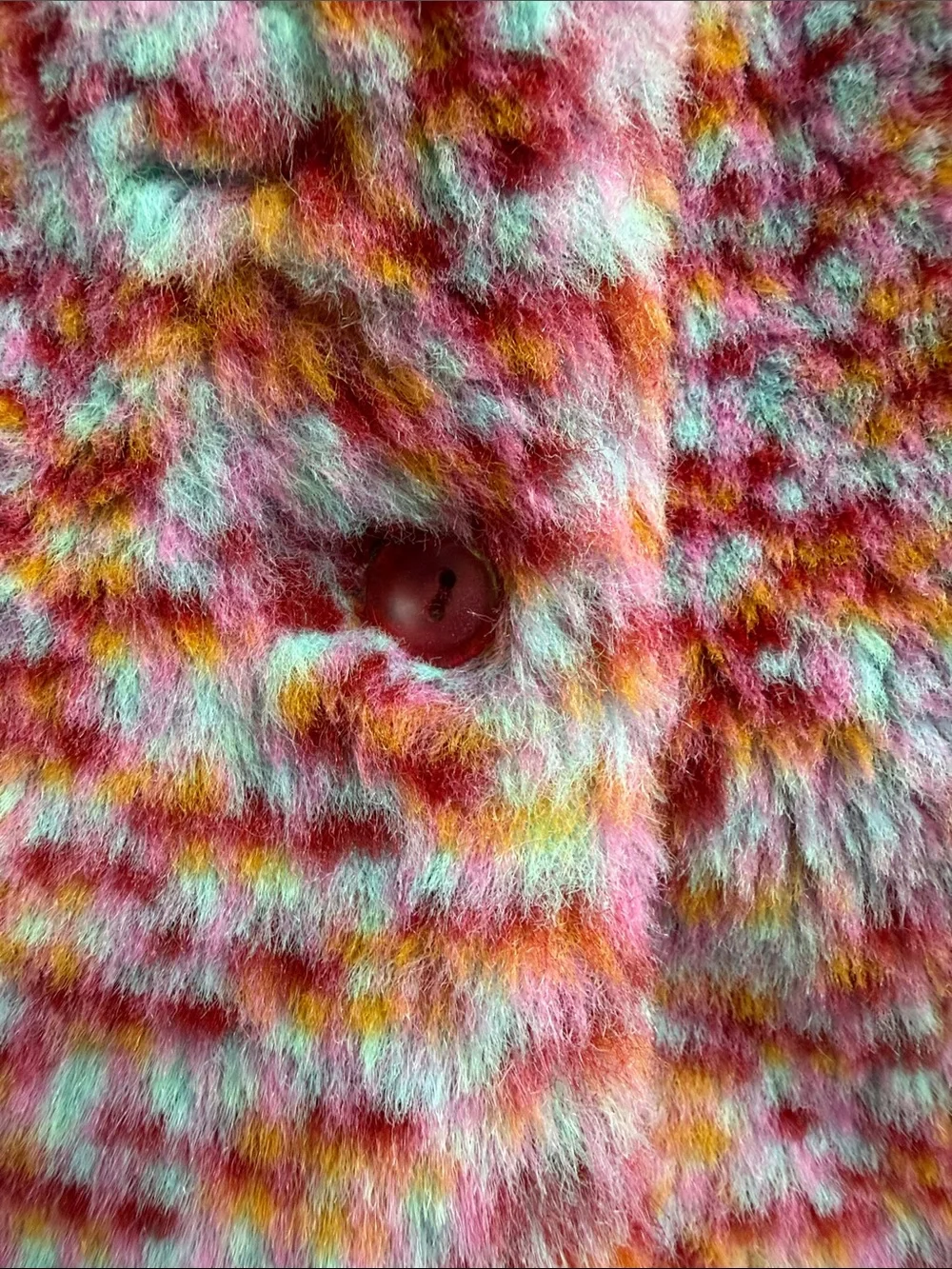 Vintage Cosqui by Infantiles Sheila Faux Fur Sherbet Confetti Teddy Coat. 24M